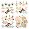 Cross Stitch Hanging Pendant Snowflake 3D DIY Cross Stitch Pendant Wooden Ornaments Making Kit for Home Xmas Tree Easter Decor