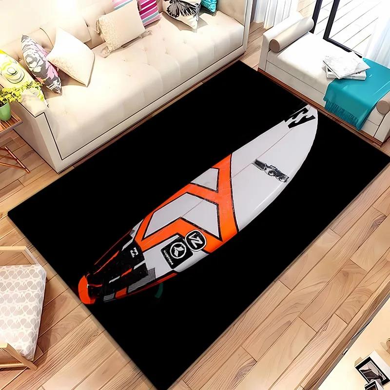 Surfboard Theme 3D Printing Large Area Carpet for Home Living Room Childrens Bedroom Mat Sofa Doormat  Floor Rug Anti-slip Decor