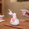 Ceramic Hand-molded Plum Blossom Vase Jadeite Porcelain Warm Transparent Decorative Fresh and Delicate Flower Vase Decorative