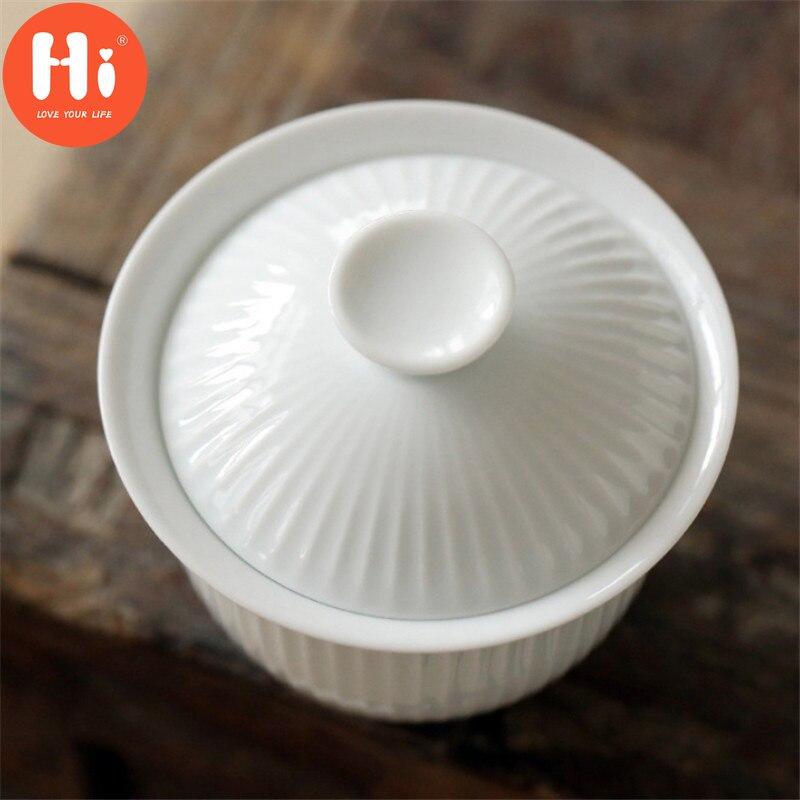 Hi Modern Jade Clay Shadow Green Kung Fu Gaiwan Ceramic Tea Bowl with Cover White Porcelain Office Teacup Drinkware