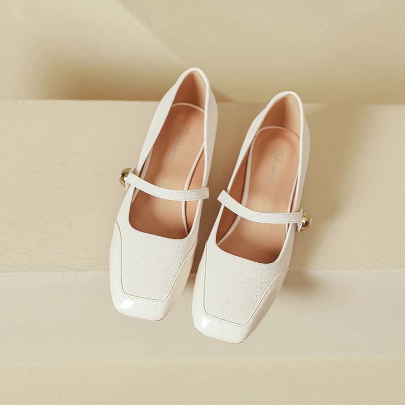 

Туфли Мэри Джейн на толстом каблуке, с квадратным носком, женские туфли на низком каблуке, с открытым верхом, одинарные туфли 40