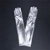 Women Faux Leather Sparkly Metallic Long Gloves for Evening Costume Party Dance