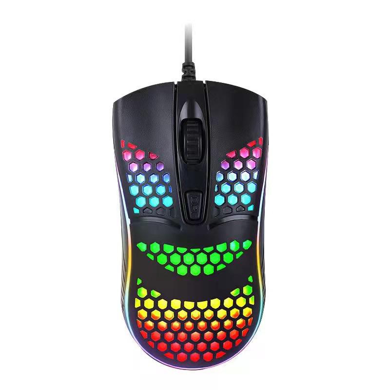 Honeycomb 4D Lightweight Gaming Mouse with Luminous Design for Universal Use