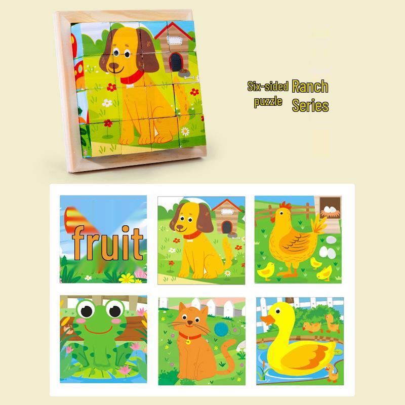 3D Wooden Animal Puzzle Blocks - Educational & Creative Toy for Child Development