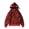Mens Oversized Hooded Sweatshirt With Shark Embroidery Camo Print Casual Long Sleeve Pullover