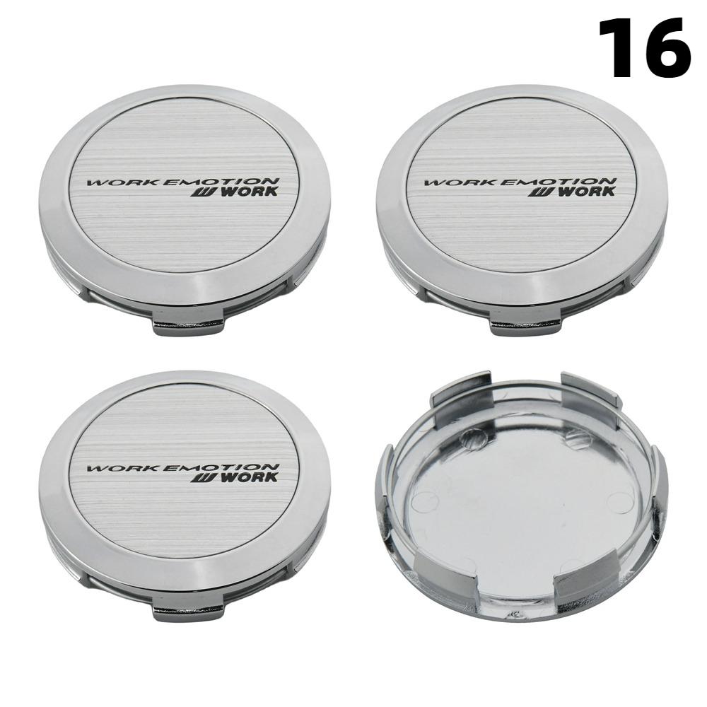 4 PZ 64MM Diametro Esterno / 62MM Diametro Interno Tappo Per Cerchi WORK EMOTION EQUIP MEISTER Logo VS & WORK Tappo Centrale Ruota Copri Ruota Auto Sportiva Tappi Mozzo