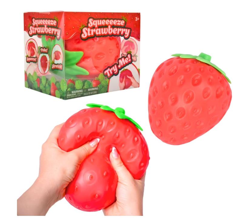 Scented Soft Simulation Strawberry Stress Relief Toy for Hand Exercise and Sensory Relaxation Squeeze Toy for Home Office Use