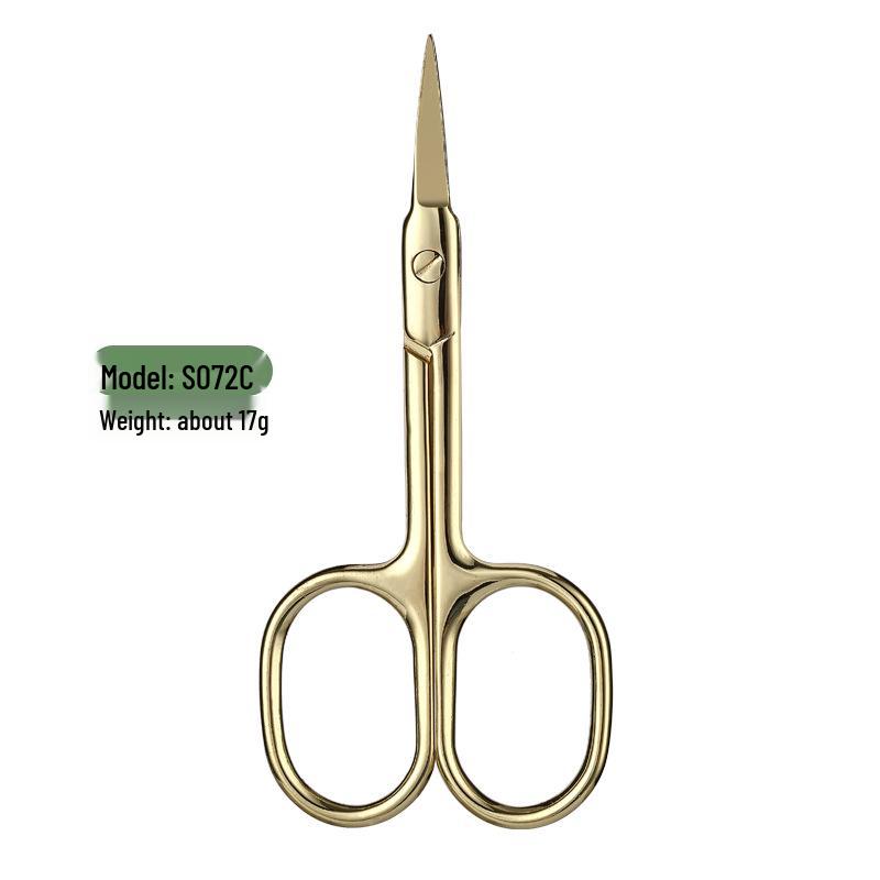 Stainless Steel Russian Style Curved Scissors & Nail File Set for Cuticles, Eyebrows, Nose Hair, and Ingrown Nails