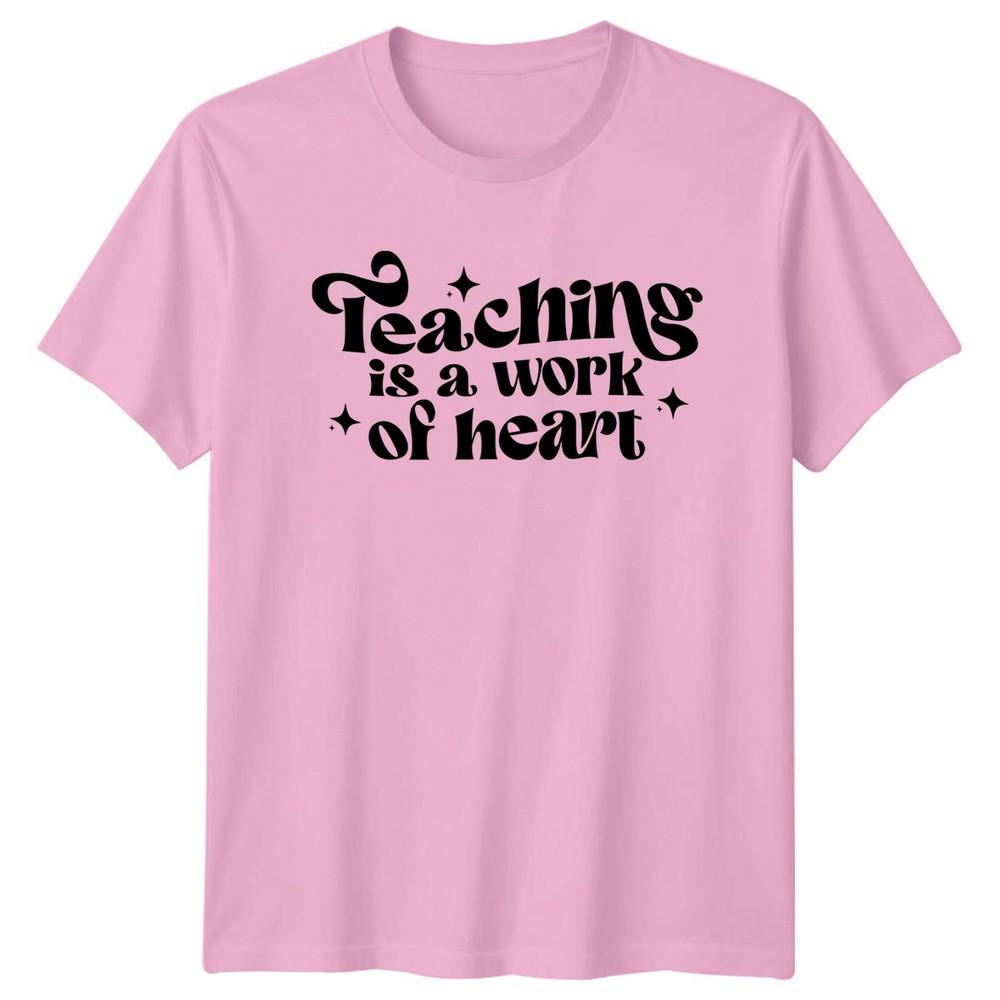Teaching Is A Work Of Heart TShirt Retro Educator
