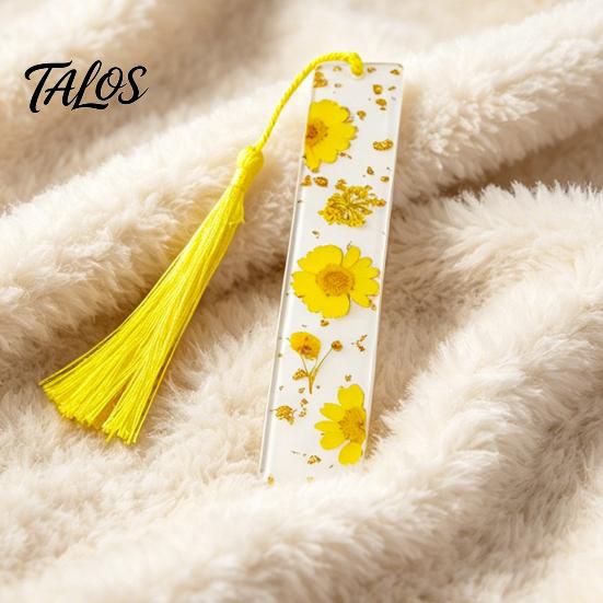 Aesthetic Page Holders Dried Flower Resin Bookmarks with Tassels, Double-Sided Magnetic Birthday Gift for Readers Book Lovers Friends, Pretty
