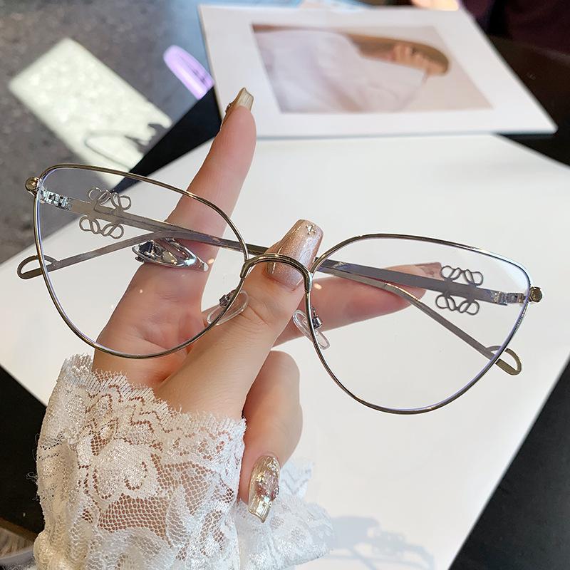 

Солнцезащитные очки Cat S Eye Metal, солнцезащитные очки с защитой от ультрафиолета, тонкие плоские очки с защитой от синего света