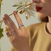 925 Sterling Modern Silver Adjustable Ring For Women With Trendy Design Geometric