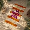 1pcs Oversized Microfiber Beach Towel - Soft, Lightweight, Quick-Dry Towel with Fun Prints, A poster with the words La Dolc