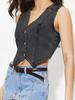 Women's V-neck Denim Vest Top - European & American Style