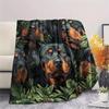 Rottweiler und Blätter, Muster Flanelldecke, Hohe Qualität, Bequem für alle Jahreszeiten, Heimdekoration, Wärme und Komfort, Perfekt für Geschenke.