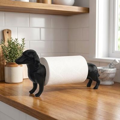 3D-gedruckter Dackel-Küchenrollenhalter Freistehend Vintage Tierform Rollenhalter Funktional Lustig Dackel Dekor Ständer