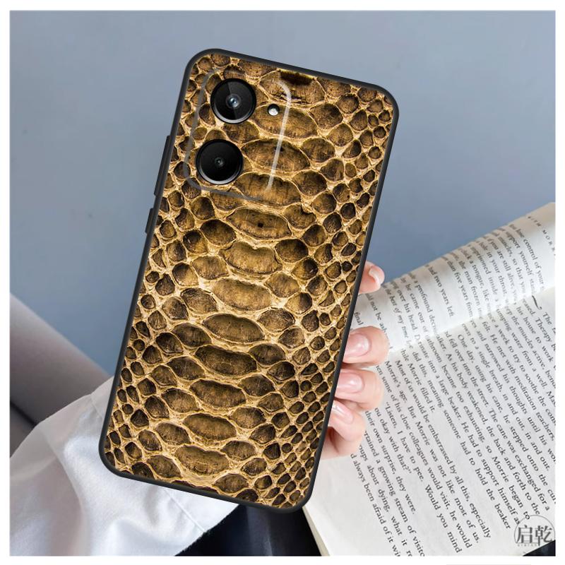 Snake Skin Case For Realme C55 C67 C53 C51 C35 C33 C31 C30 C25s C21Y GT Neo 5 GT5 9 10 11 12 Pro Plus