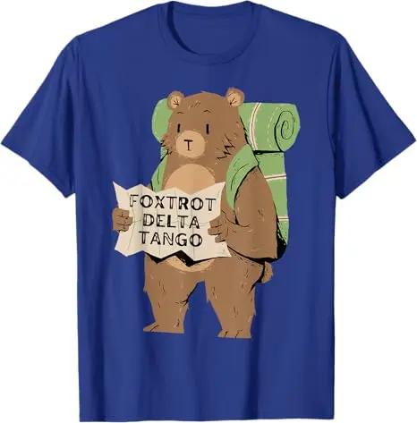 Foxtrot Delta Tango Bear Graphic Tee Unisexs Breathable Cotton Round Neck TShirt S