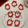Rhinestone Snake Year Hair Ring Red Chinese Style Bracelet Fashion New Year Hair Rope  Festival