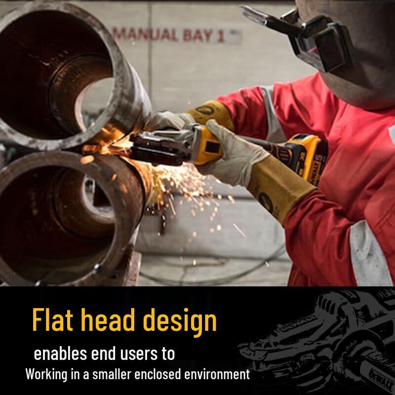 DeWalt 20V MAX* XR Brushless Flat Head 125mm Angle Grinder CN Plug (adapter Included)