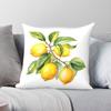 Lemon Branch Watercolor Art Square Pillowcase Polyester Linen Velvet Pattern Decorative Pillow Case Sofa Seater Cushion Cover