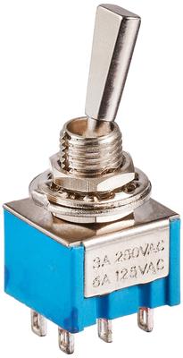 Set of 2 Mini Switches, ON-ON Type, 2-Circuit, 2-Contact, 6-Pin, Blue, VGS-MS2ONBLx2p