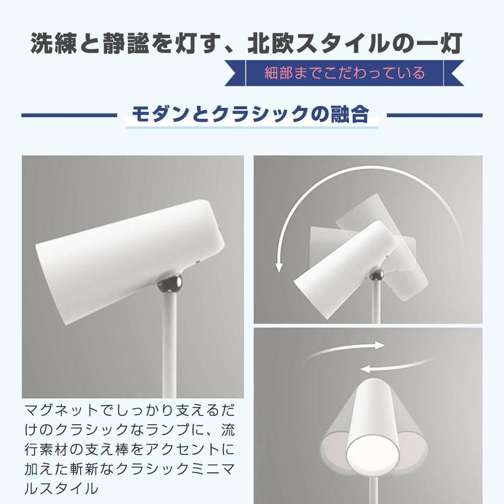 Stylish Rechargeable Desk Lamp with Ambient Lighting, Cordless, Multi-Purpose, Handheld or Wall-Mountable, 3 Brightness Settings, Simple LED Light