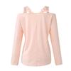 Women Cold Shoulder T-Shirts Fashion Casual Lace Tops Long Sleeve  V-Neck Loose Fit Tunic Tee Sexy Blouses