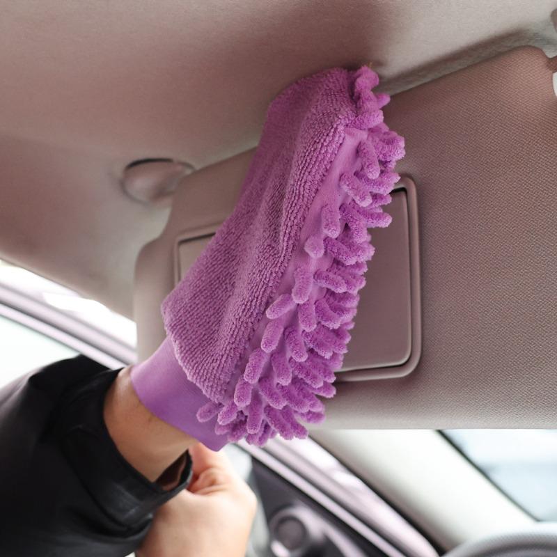 Chenille Car Wash Gloves Universal Auto Coral Velvet Microfiber Double-Sided Cleaning Gloves Soft Car Paint Surface Care Tool