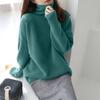Women Sweater High Collar Long Sleeve Solid Color Knitting Tops Loose Fit Thickened Pullover Sweater Knitwear