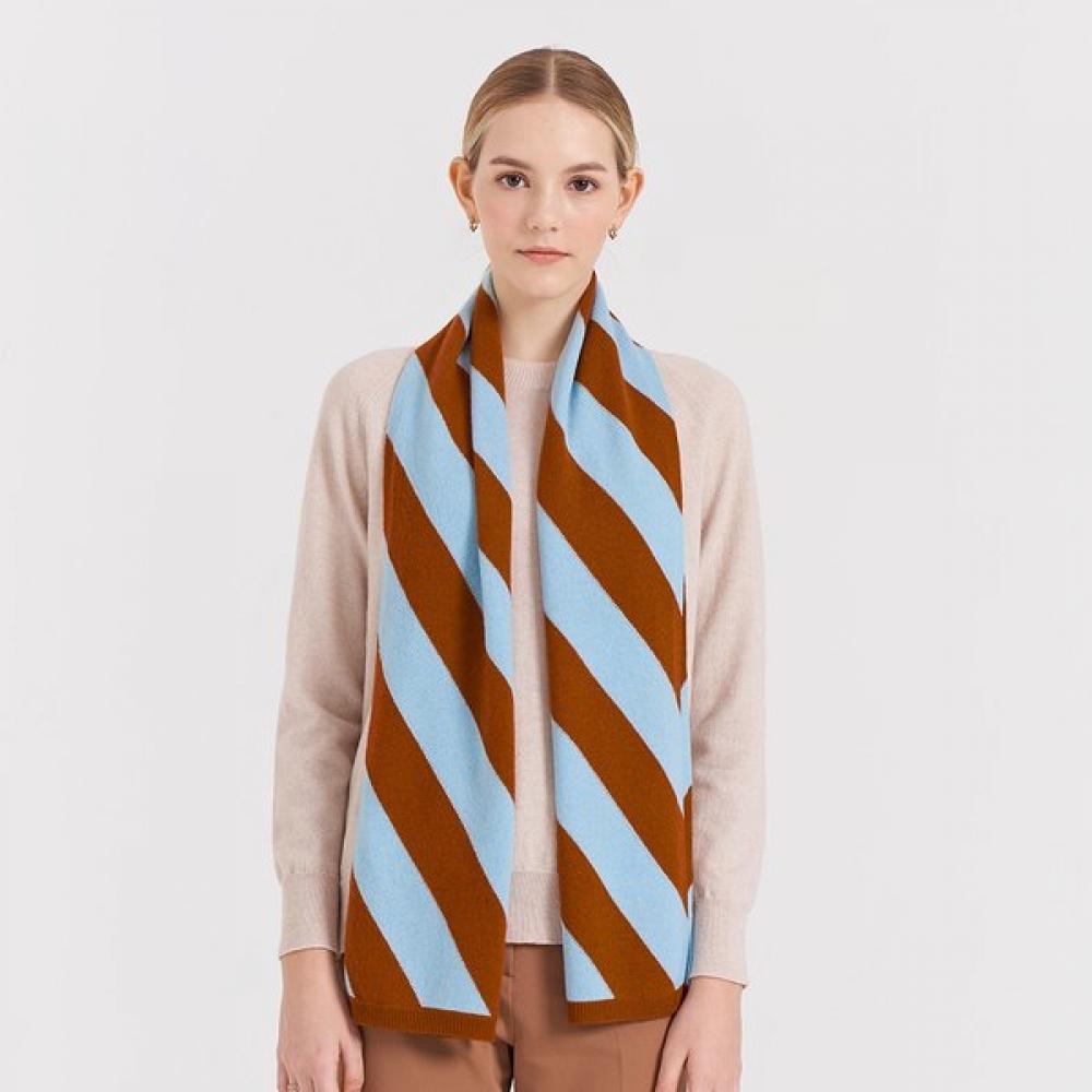 Dal Cashmere Bi Color Cashmere Scarf Brick Sky Single option