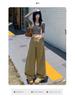 Autumn 2025 Khaki High-Waist Loose Straight-Leg Women's Jeans - Casual, Slimming, Fashionable Wide-Leg Pants