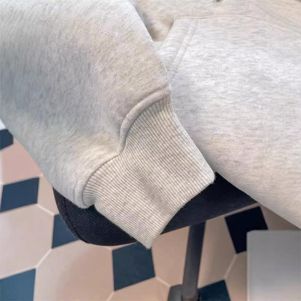 Women's Plus Size Gray Donald Duck Hoodie - American Style, Silver Fox Velvet, Thickened for Autumn Winter.