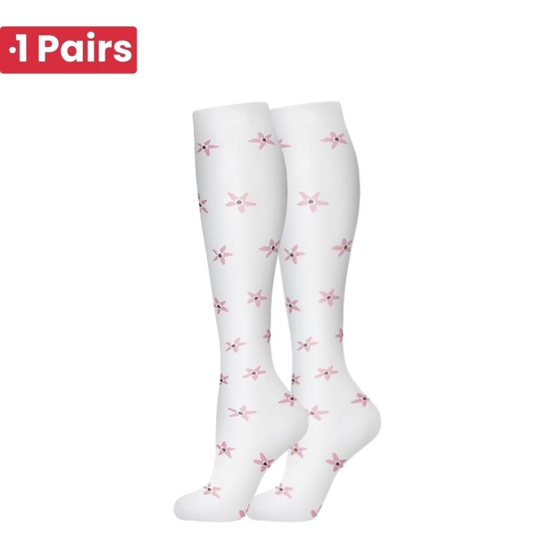 1Pairs 58 StylesNew Flower Animals Compression Socks for Leggings Breathable Running Pressure Soccer Adult Socks Pressure Socks