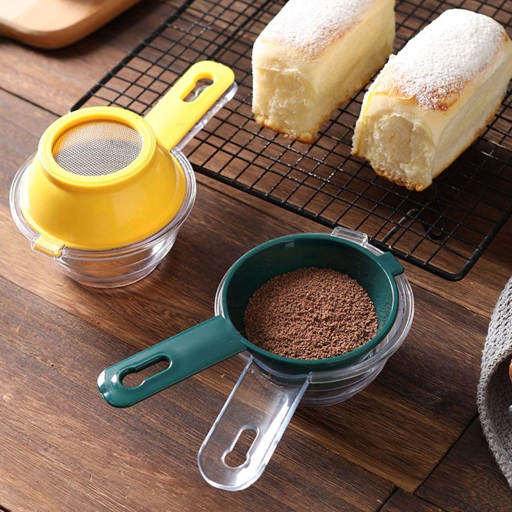 

Handheld Measuring Flour Sieve 2 in 1 Soy Milk Filter Baking Tool Flour Sifter Matcha