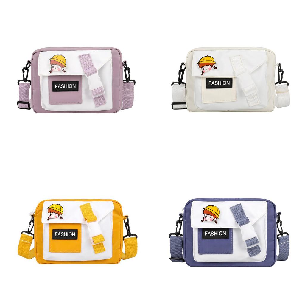 Canvas Bag Women Small Crossbody With Colorblock Pattern For Daily Use