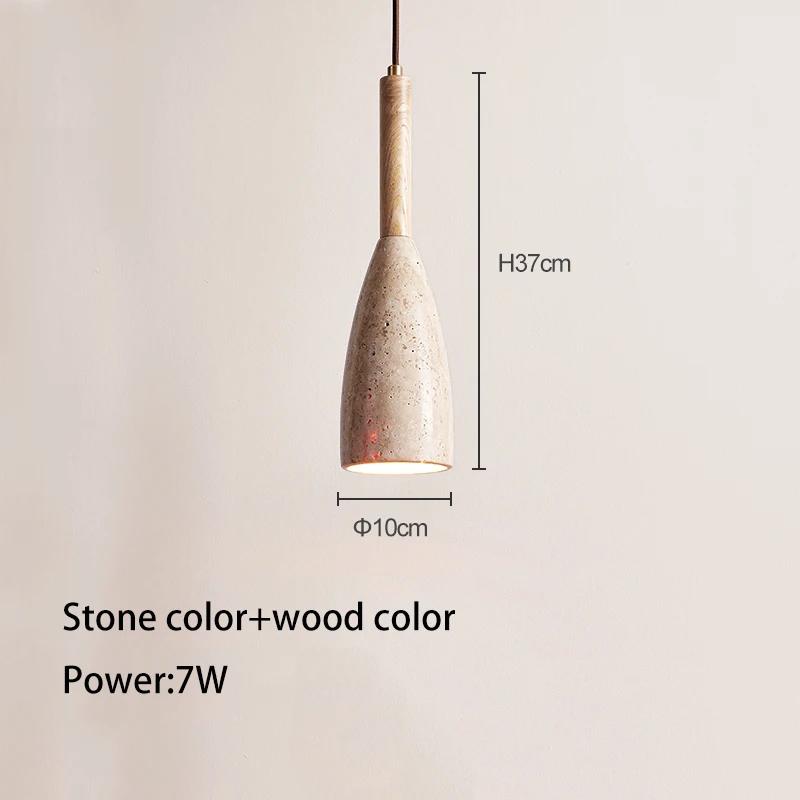 Cross-border Restaurant Lamp Bedroom Bedside Chandelier Cream Wabi-sabi Style Bar Bed Decoration Yellow Travertine Lamps