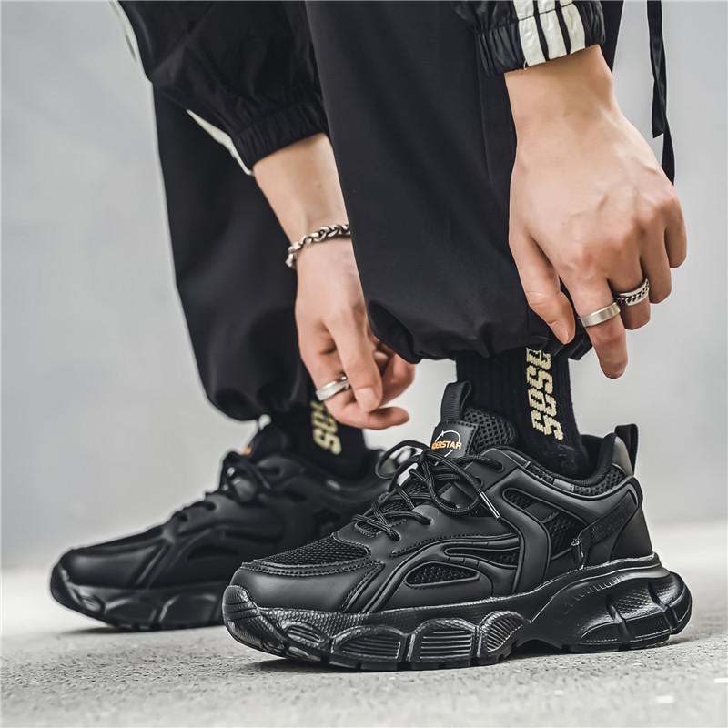 

Мужская обувь 2024 новая летняя популярная повседневная универсальная обувь для папы мужская платформа уличная спортивная трендовая обувь 39 чёрный