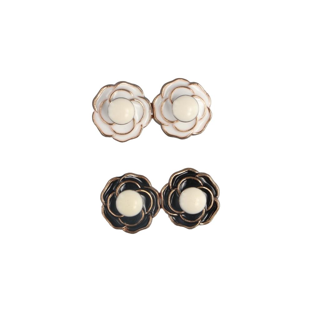 

Zinc Zinc Alloy Camellia Pants Button Tightener Waist Buckle Jean Buttons for Loose Jeans Waist Accessories білий