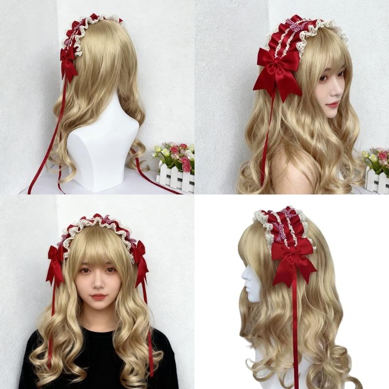 Stylish Lace Bows Headband Comfortable Hairpiece Breathable Hairband Perfect For Anime Conventions Fashion Accessories