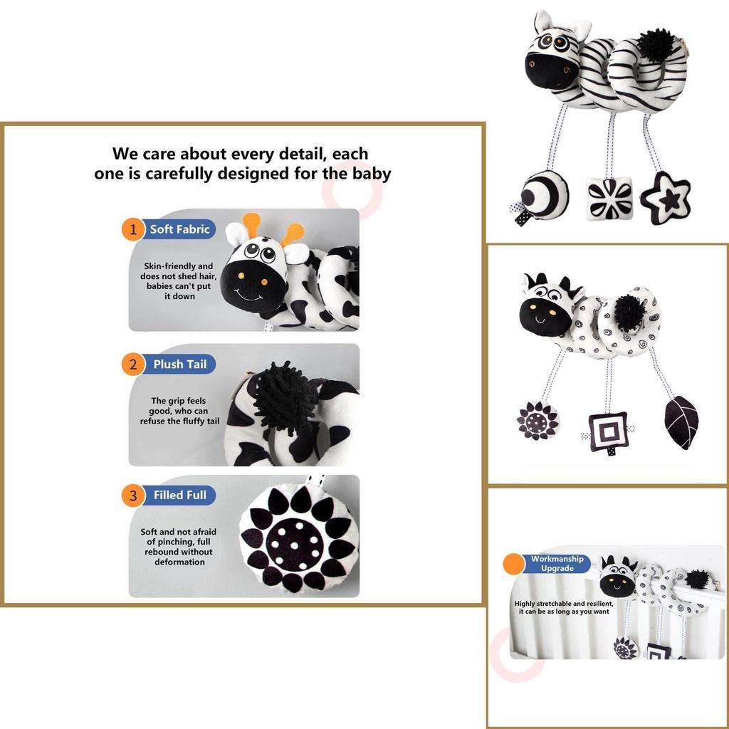 Black And White Animal Visual Stimulation Early Education Crib Toy