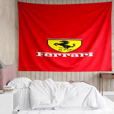F-F-Ferrari logo Gobelín do ložnice Estetické tapiserie do třídy Nástěnná dekorace do obývacího pokoje Koleje Kancelář, Ideální kreativní dárek