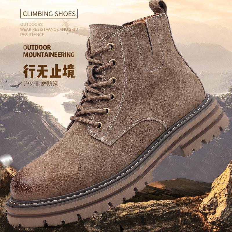 

Прямая трансляция популярные мужские ботинки Мартин из свиной кожи удобные и дышащие ботинки на толстой подошве цвета ревеня на шнуровке эластичная фабрика 44