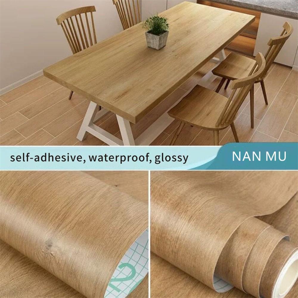 Classic Wood Grain PVC Stickers Waterproof Self-Adhesive Wallpaper for Wardrobe Cupboard Table Furniture Home Decor Wall Papers