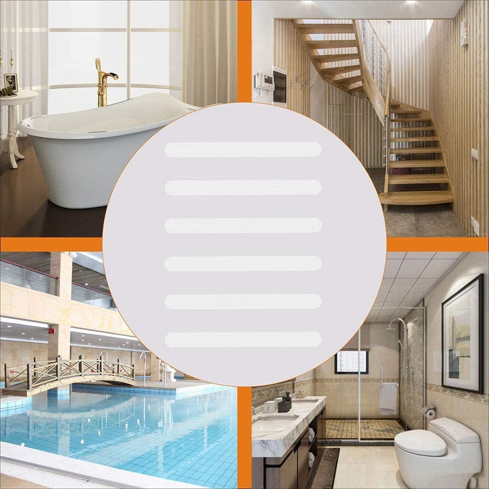 24pcs Anti-Slip Strips Safety Shower Treads Stickers Bathtub Non Slip Stairs Step Appliques Anti Skid Tape for Shower Tub Floor
