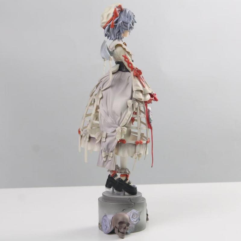 Touhou Project Remilia Scarlet Anime Figure Short Hair Bat Wing Vampire Girl Statue With Blood Bag Desktop Decor For Collectors