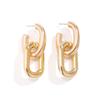 Punk Metal Double Oval Hoop Earrings for Women Girls Retro Gothic Gold Color Thick Round Geometric  Earrings Party Jewelry