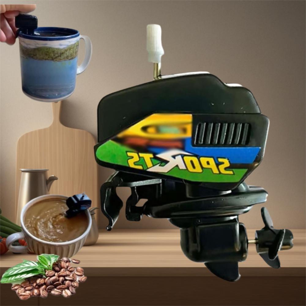 Wind Up Mini Boat Motor Coffee Stirrer Unique Easy To Clean Novelty Boat Motor Coffee Mixer Durable Boat Engine Coffee Stirrer