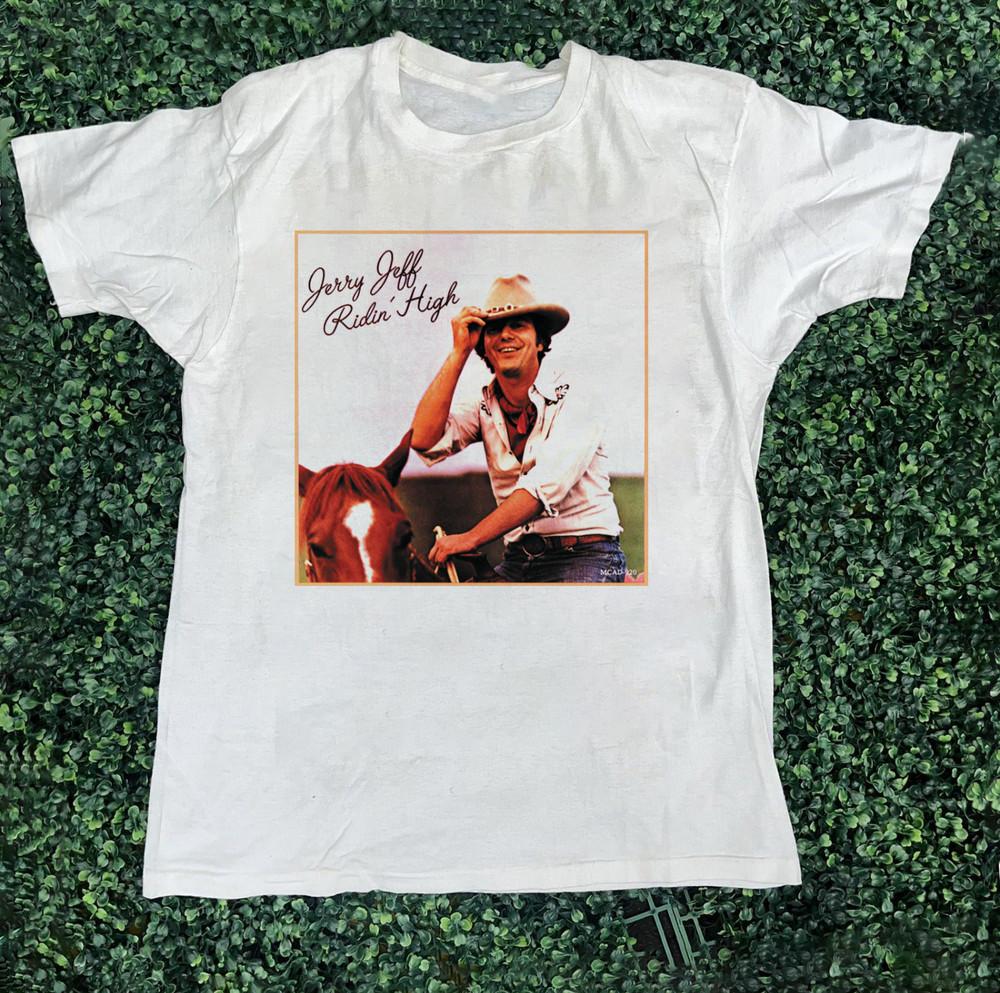 

Ridin#039; High Album Jerry Jeff Walker TShirt Cotton For Men Women Unisex T-Shirt XXXL