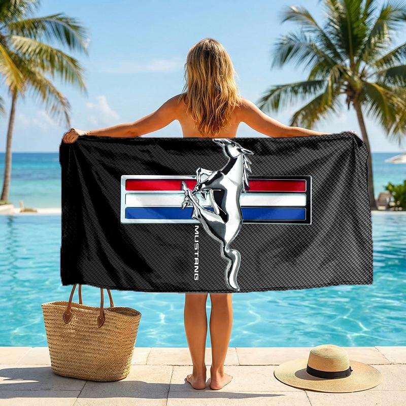 Mustang Fashion Beach Towel: Ideal for Summer Adventures Soft, absorbent and quick drying suitable for swimming and bathing